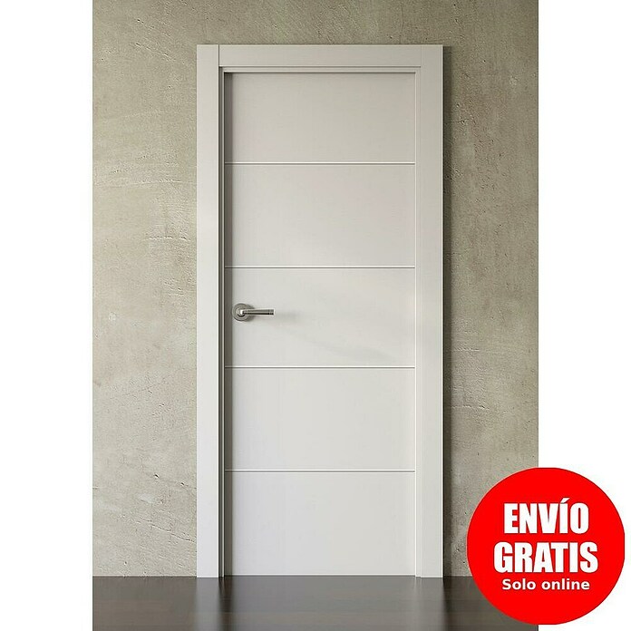 Puerta interior Recife Kuarex (72,5 x 203 cm, Derecha, Blanco, Maciza aligerada) | BAUHAUS