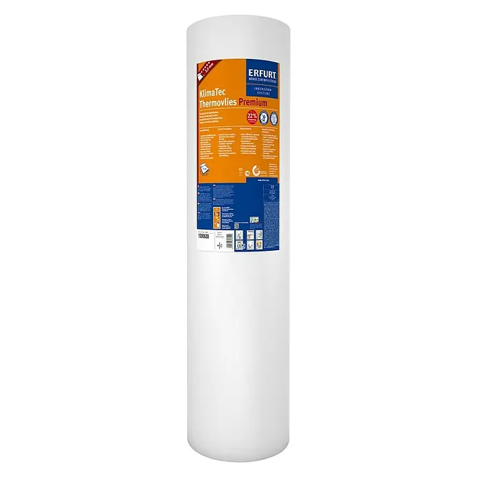 Erfurt Thermovlies Klima Tec Premium - 3 mm, 10 x 0,75 m, Weiß - Produktabbildung einer Rolle Erfurt KlimaTec Thermovlies Premium, einer hochwertigen Innenraumdämmung für verbessertes Raumklima.