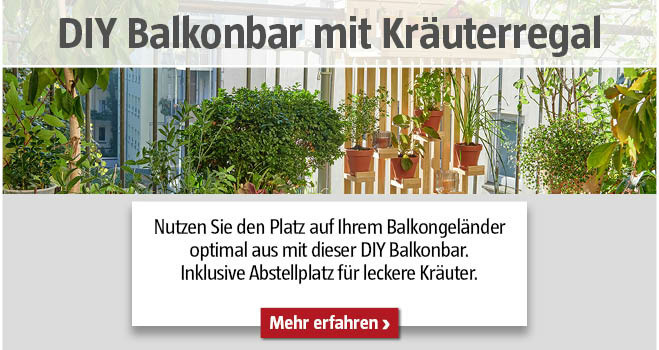 DIY Balkonbar mit Kräuterregal