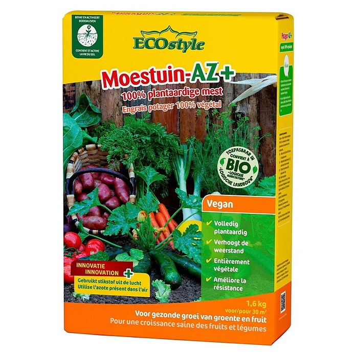 ECOstyle Bio-tomaten- en moestuingrond Moestuin-AZ+ (1.600 g, Max toepassingsvlak: 30 m²) | BAUHAUS