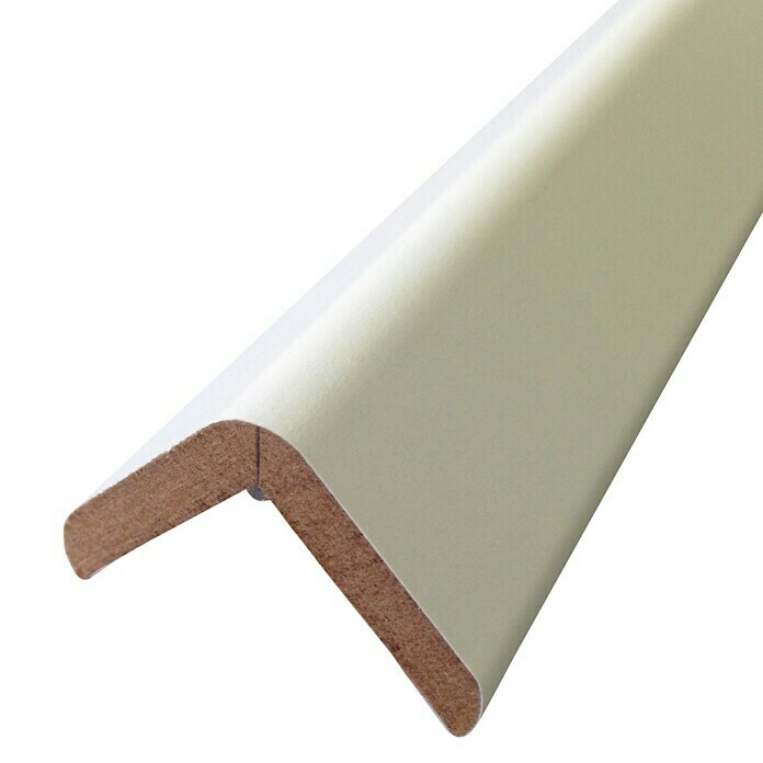 Rufete Perfil de esquina Canto adhesivo de MDF rechapado en melamina (Blanco, 30 x 30 x 260 cm)