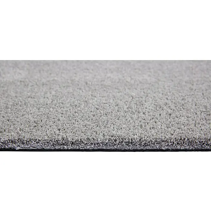 Fußmatte Moon - Hellgrau, 100 x 60 cm, 100 % Polyester - Nahaufnahme eines grauen Teppichs, der die Textur und die weichen Fasern des Materials hervorhebt, ideal für Bodenbeläge.