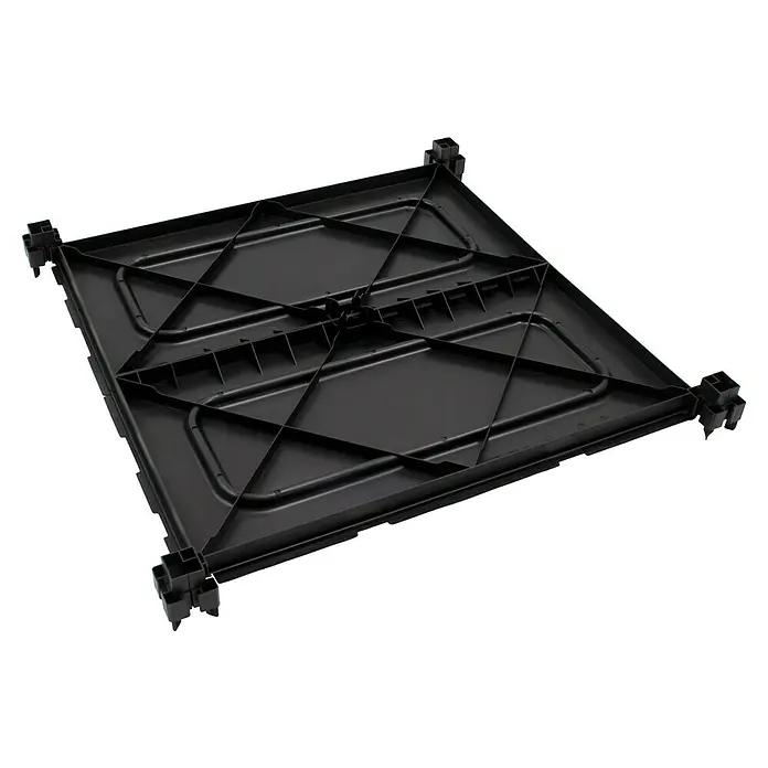 KHW Zwischenboden - Passend für: KHW Hochbeet Demeter M und XL, 82 x 82 cm - Schwarze Kunststoffbasis für ein modulares Regalsystem, mit verstärkter Unterseite und Eckverbindern.
