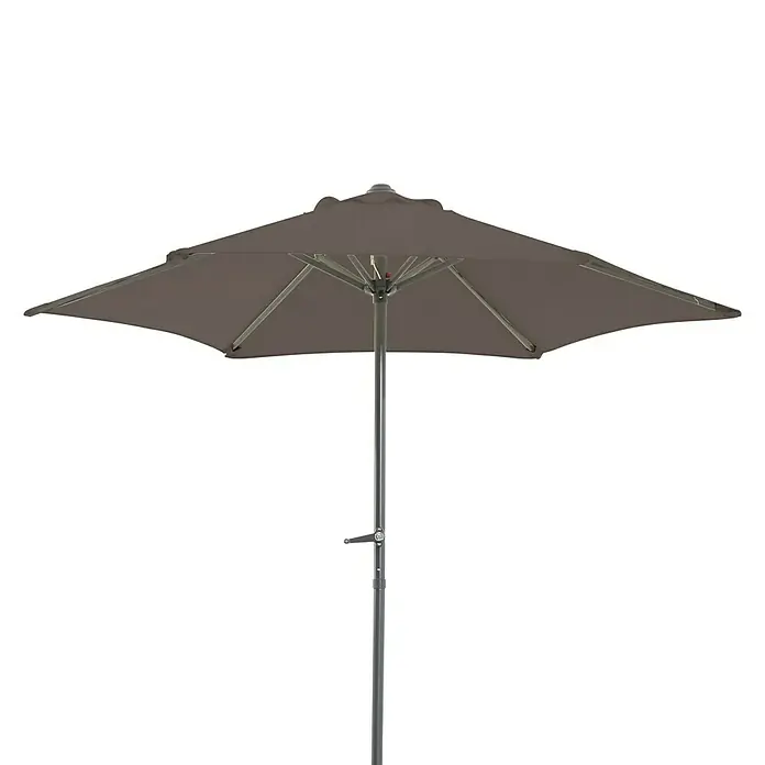 Sunfun Parasol Trentino II - Taupe, Diámetro de cobertura: 200 cm - Sombrilla de jardín o patio para los días soleados, una sombrilla robusta con un mecanismo fácil de usar que proporciona sombra amplia.