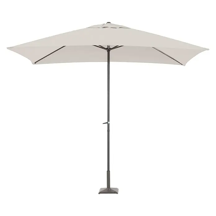 Sunfun Parasol Venecia II - Crudo, 300 x 300 cm, Aluminio - La sombrilla rectangular beige ofrece protección solar ideal, perfecta para jardines, terrazas o balcones con base estable.