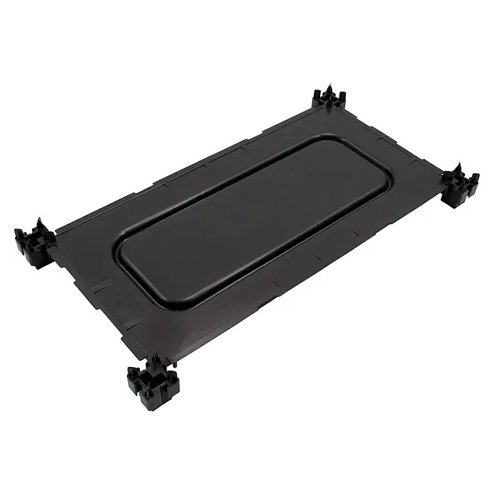 KHW Zwischenboden - Passend für: KHW Hochbeet Demeter schmal, 82 x 44 cm, 2 Stk. - Schwarze rechteckige Kunststoffbasis mit vier Eckverbindern.