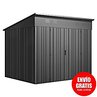 Hoggar Caseta para jardín Pioneer Y70 (Medidas ext. (An x Pr): 256 x 221 cm, Antracita, Acero, 5,66 m²)
