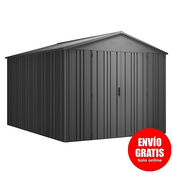 Hoggar Caseta para jardín Pioneer Y90 (Medidas ext. (An x Pr): 262 x 303 cm, Antracita, Acero, 7,94 m²) | BAUHAUS