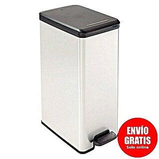 Cubo con pedal Slim bin (40 l, Plástico, Negro/Gris)