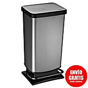 Cubo con pedal Paso carbono (40 l, Plástico, Gris/Negro) | BAUHAUS