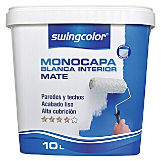 swingcolor Pintura para paredes (Blanco, Mate sedoso)