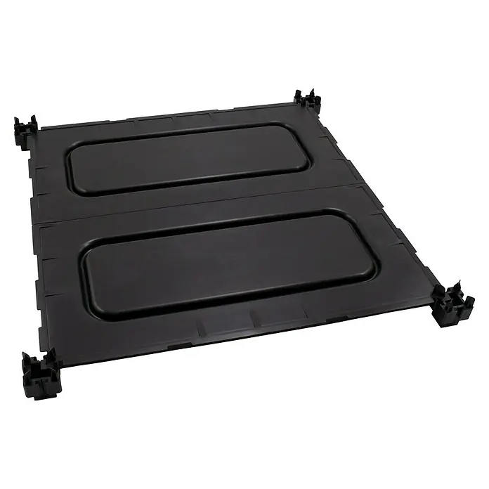 KHW Zwischenboden - Passend für: KHW Hochbeet Demeter M und XL, 82 x 82 cm - Schwarze modulare Kunststoffplatte mit vertieften Abschnitten und Eckverbindern, zur Steckmontage konzipiert.