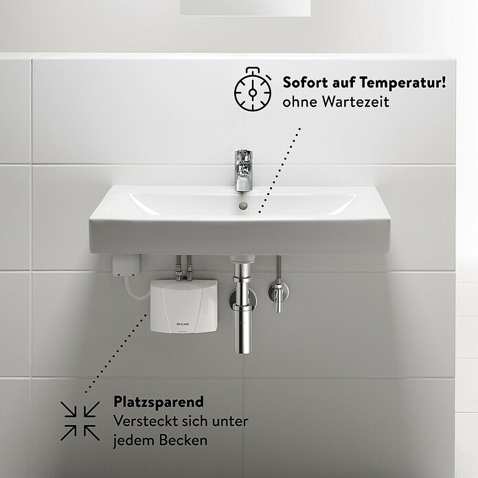 Clage Kleindurchlauferhitzer MBH6 (Ohne Armatur, 5.700 W, Durchflussmenge: 3,3 l/min)