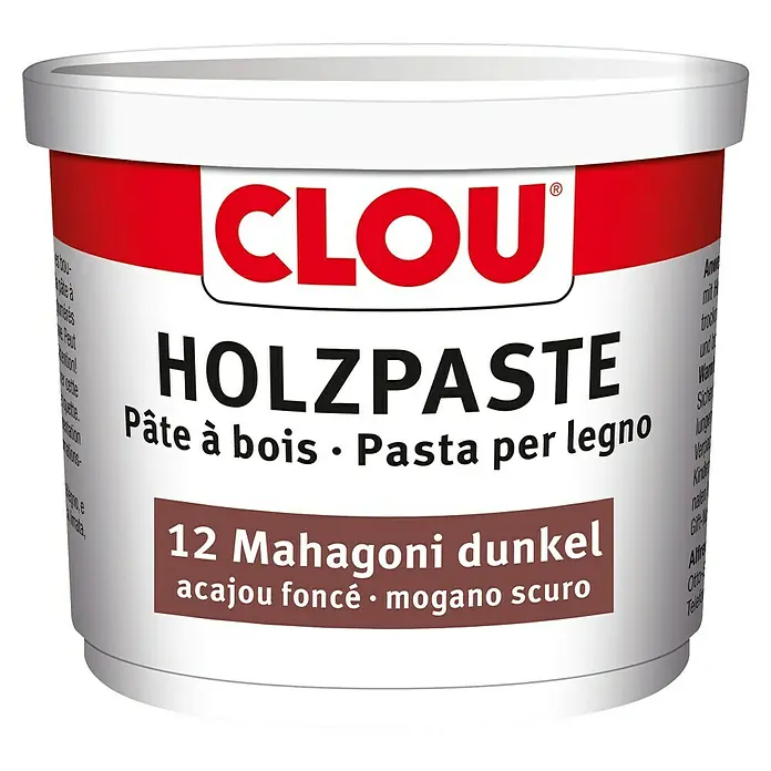 Clou Holzpaste - Mahagoni dunkel, 150 g - Dose Clou Holzpaste Mahagoni dunkel zur Reparatur von Holzoberflächen und Ausbesserung von Schäden.