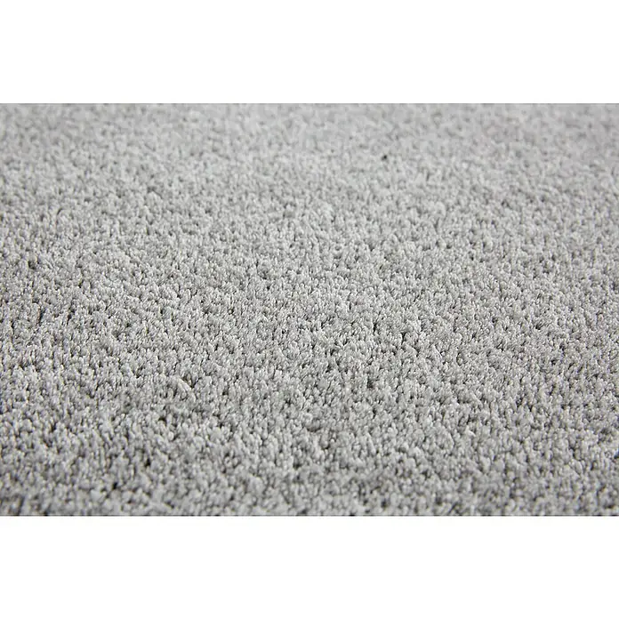 Fußmatte Moon - Hellgrau, 100 x 60 cm, 100 % Polyester - Nahaufnahme eines grauen Teppichs. Die Textur des Teppichs ist deutlich zu erkennen und bietet eine weiche und einladende Oberfläche.