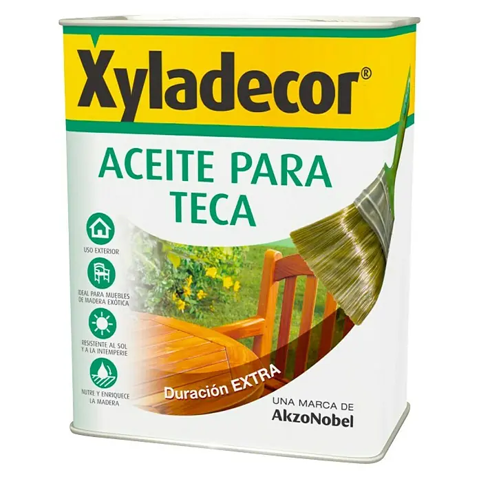 Xyladecor Aceite para teca - 5 l, Incoloro - Bote de aceite Xyladecor para madera de teca. El producto protege y cuida los muebles de madera de teca en exteriores y ofrece una durabilidad extra larga.