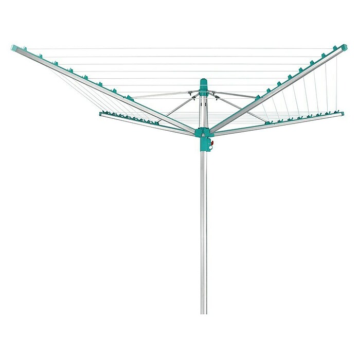 Leifheit Tendedero giratorio Linopush 500 (Adecuado para número de cargas de lavadora: 5 ud., Longitud cuerda de tender: 50 m, Diámetro abierto: 3,28 m, Gris metálico/Menta) | BAUHAUS