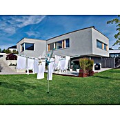 Leifheit Tendedero giratorio Linopush 500 (Adecuado para número de cargas de lavadora: 5 ud., Longitud cuerda de tender: 50 m, Diámetro abierto: 3,28 m, Gris metálico/Menta) | BAUHAUS