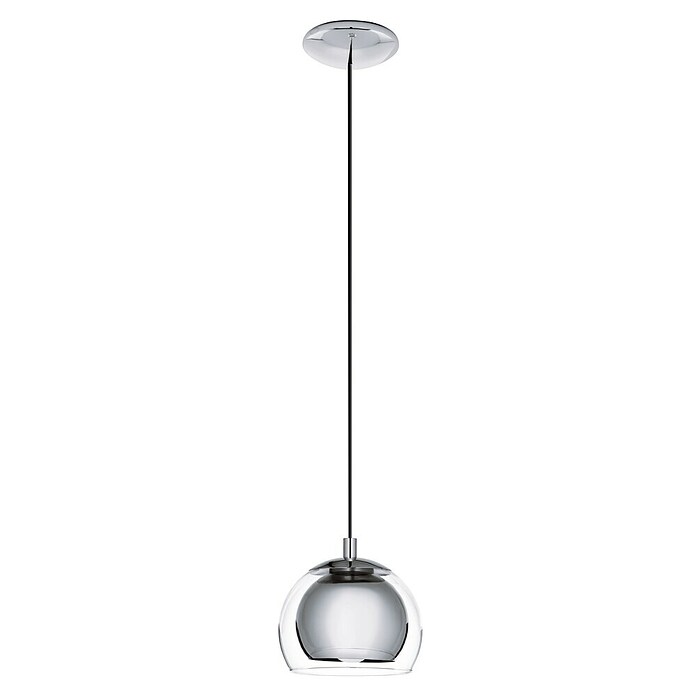 Eglo Lámpara colgante redonda (Cromado claro, Altura: 110 cm, Potencia máx.: 40 W, E27, 1 luz)