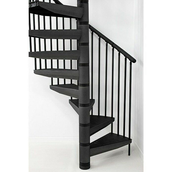 Minka Systemstahlspindeltreppe Rondo Color (Durchmesser: 160 cm, Anthrazit, Geschosshöhe: Max. 300 cm)