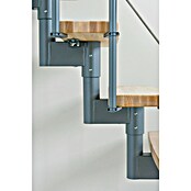 Minka Mittelholmtreppe Style (Breite: 70 cm, Silber, Farbe Stufen: Buche Hell, Geschosshöhe: Max. 304 cm)