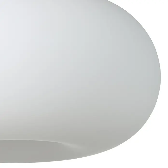 Eglo Pendelleuchte - 120 W, Ø x H: 445 mm x 110 cm, E27 - Nahaufnahme einer stilvollen, weißen Kugellampe, die ein sanftes und diffuses Licht verströmt und jedem Raum eine elegante Note verleiht.