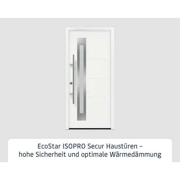 Hörmann EcoStar Haustür ISOPRO Secur IPS 780S (110 x 210 cm, DIN Anschlag: Links, Verkehrsweiß) | BAUHAUS