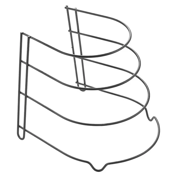 Metaltex Pfannenhalter Canyon Lava - Schwarz, L x B x H: 24 x 26 x 23 cm, Metall - Dunkelgrauer Draht-Metall Topfdeckelhalter zur vertikalen Aufbewahrung von Deckeln oder Pfannen.