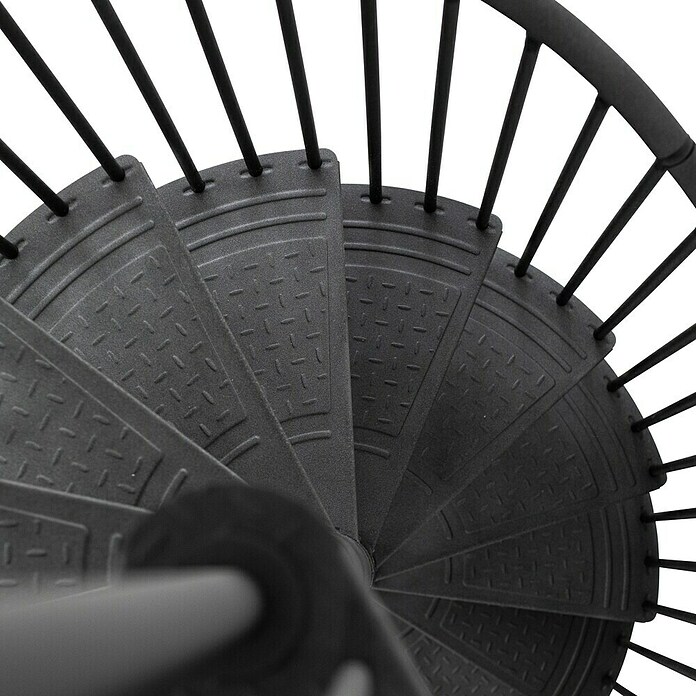 Minka Systemstahlspindeltreppe Rondo Color (Durchmesser: 160 cm, Anthrazit, Geschosshöhe: Max. 300 cm)