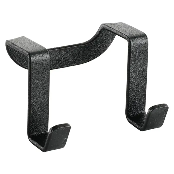 Metaltex Haken Galileo - Lavaschwarz, L x B x H: 6 x 4 x 4 cm, Metall, Anzahl Haken: 2 Stk. - Schwarzer, strukturierter Metall-Doppelhaken zum Aufhängen über Türen oder Schränken.
