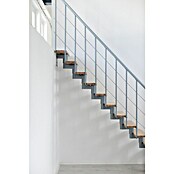 Minka Mittelholmtreppe Comfort (Breite: 80 cm, Silber, Farbe Stufen: Buche Natur, Geschosshöhe: Max. 312 cm)