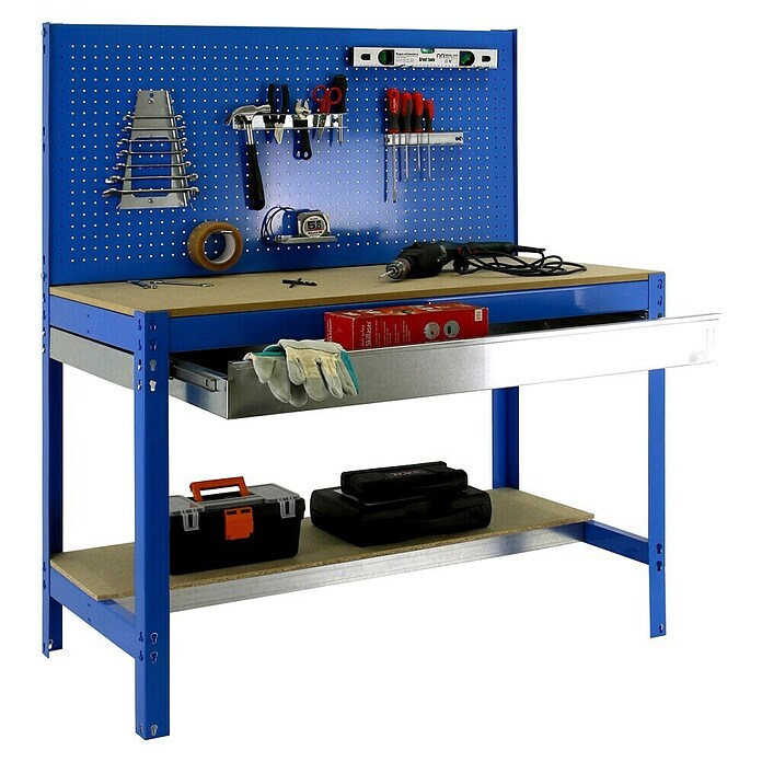 Simonrack Simonwork Banco de trabajo BT2 Box (L x An x Al: 61 x 121 x 144,5 cm, Azul)