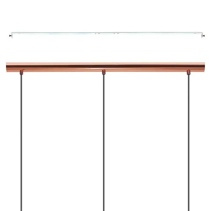 Eglo Pendelleuchte rund Rocamar - Höhe: 110 cm, Kupfer/Klar, 120 W - Eine moderne Glasschiebetür mit einem eleganten Holzrahmen und einer hellen Lichtleiste darüber. Stilvolles Design für moderne Innenräume.