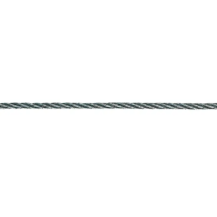 Stabilit Bilderseil Meterware - Durchmesser: 1,5 mm, Stahl, Verzinkt - Nahaufnahme eines robusten Stahlseils, das Stärke und Haltbarkeit für anspruchsvolle Anwendungen verspricht.