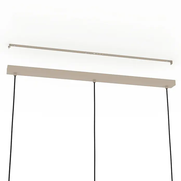 Eglo Romazzina Pendelleuchte - 120 W, Sand, E27, Anzahl Leuchtmittel: 3 Stk. - Moderne Pendelleuchte mit minimalistischem Design, bestehend aus einer linearen Halterung und drei herabhängenden Kabeln. Elegante Beleuchtung für jeden Raum.