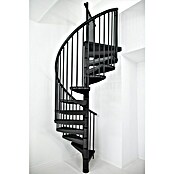 Minka Systemstahlspindeltreppe Rondo Color (Durchmesser: 160 cm, Anthrazit, Geschosshöhe: Max. 300 cm)