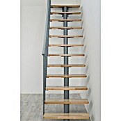 Minka Mittelholmtreppe Comfort (Breite: 80 cm, Silber, Farbe Stufen: Buche Natur, Geschosshöhe: Max. 312 cm)