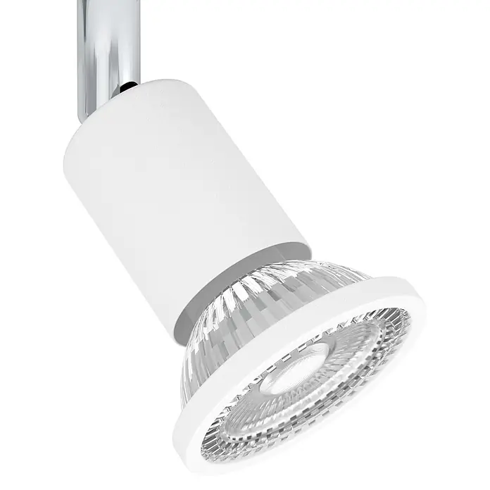 Eglo Sarria Wandstrahler SARRIA - 18 W, Weiß/Chrom, GU10, 4 Stk. - Nahaufnahme einer stilvollen weißen LED-Deckenleuchte mit klarem, modernem Design und effizienter Beleuchtung.