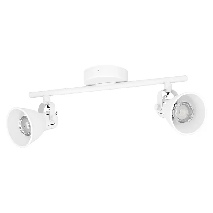 Eglo Seras 1 Deckenstrahler SERAS 1 - 6 W, Weiß, GU10, 2 Stk. - Weisse Strahler-Schiene mit zwei schwenkbaren Lampen, ideal zur flexiblen Ausleuchtung von Wohnräumen.