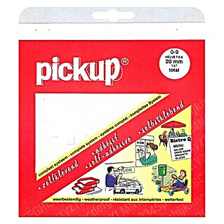 Pickup Sticker (Cijfers, Wit, Hoogte: 20 mm)