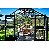 Juliana Gewächshaus Premium (4,39 x 2,96 x 2,67 m, Sicherheitsglas, Glasstärke: 3 mm, Anthrazit/Schwarz)