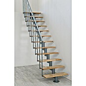 Minka Mittelholmtreppe Comfort (Breite: 80 cm, Silber, Farbe Stufen: Buche Natur, Geschosshöhe: Max. 312 cm)