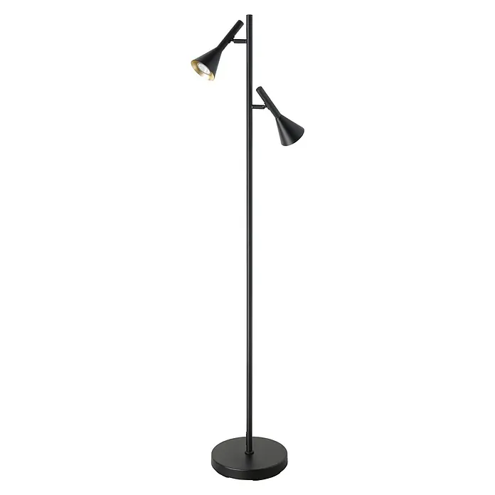 Eglo Cortaderas LED-Stehleuchte - Ø x H: 25 x 144,5 cm - Schwarze Stehlampe mit zwei verstellbaren Leuchten für gezielte Beleuchtung im Raum. Modernes Design für stilvolle Akzente.