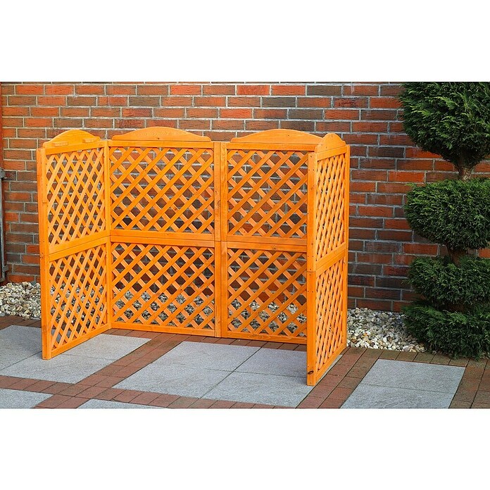 Promadino Mülltonnenbox Verkleidung Rex (171 x 79 x 127 cm, Honigbraun) | BAUHAUS