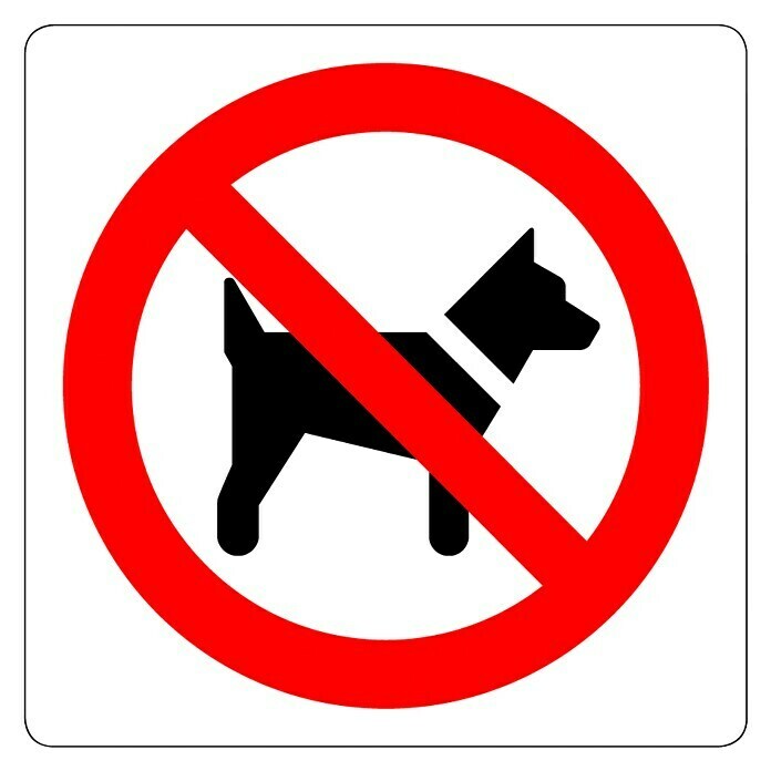 Pickup Etiqueta adhesiva (Motivo: Prohibido defecar perros, L x An: 7,5 x 7,5 cm)