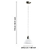 Eglo Pendelleuchte rund Brenda (1-flammig, Durchmesser: 19,5 cm, Max. Leistung: 60 W, Weiß satiniert)