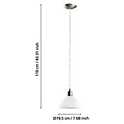 Eglo Pendelleuchte rund Brenda (1-flammig, Durchmesser: 19,5 cm, Max. Leistung: 60 W, Weiß satiniert)