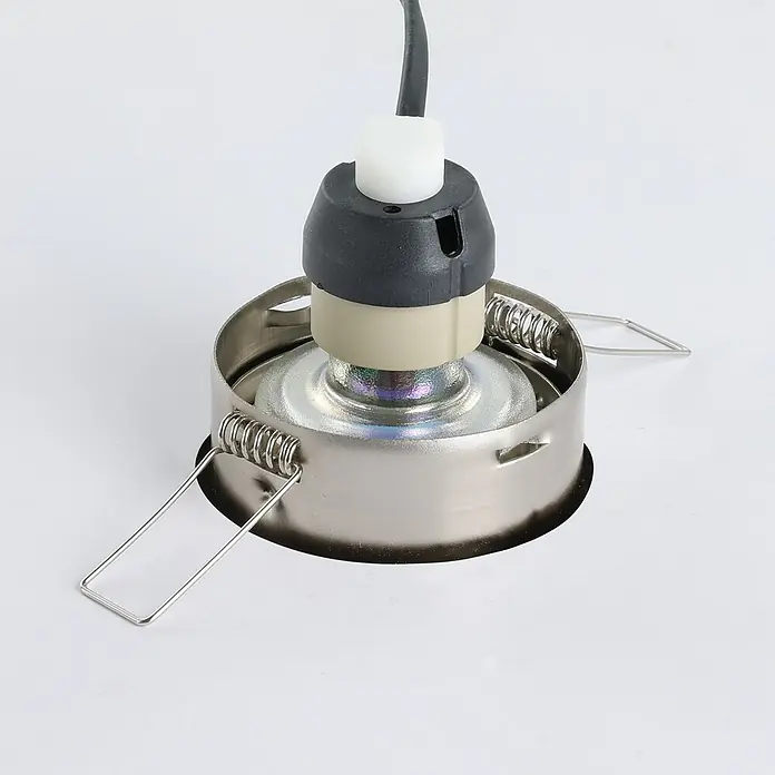 Eglo LED-Einbauleuchten-Set Favazzina - 4 W, Warmweiß, Nickel, Durchmesser: 8,5 cm - Einbaudownlight mit Metalleinfassung, Haltefedern und Anschlusskabel für die Deckenmontage, ideal für moderne Beleuchtungskonzepte.