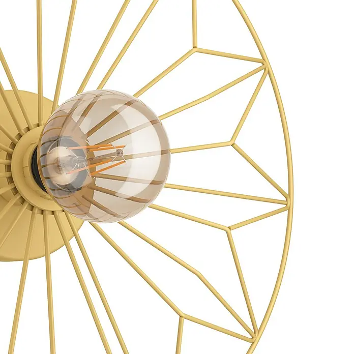 Eglo Wand- & Deckenleuchte CASTANUELO - 40 W, Gold, E27 - Stilvolle goldfarbene Lampe mit geometrischem Design und warm getönter Glühbirne, die jedem Raum einen Hauch von modernem Flair verleiht.