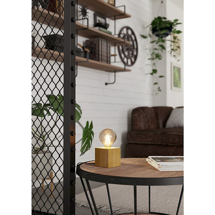 Eglo Tischleuchte PRESTWICK 2 (40 W, L x B x H: 9,5 x 9,5 x 9,5 cm, Braun, E27) | BAUHAUS